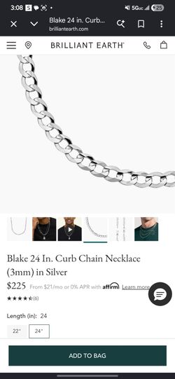 925 Silver- 24 In. Curb Chain Necklace
(3mm)