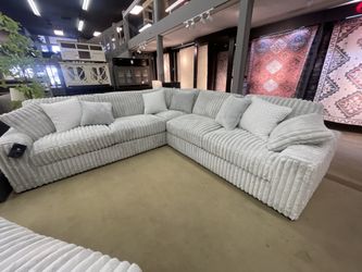 Alloy Jumbo Corduroy Symmetrical Sectional Living Room Set / 3pc Comfy Couch Sofá Cómodo