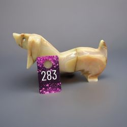 Hand Carved Onyx Dachshund