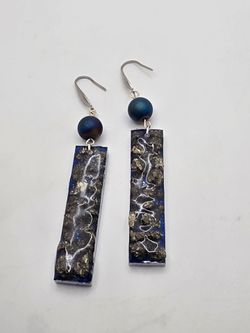 Blue Pyrite Earrings