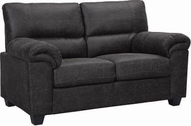 NEW Ballard Charcoal Microfiber Loveseat Pillow Top Armrests, Plush