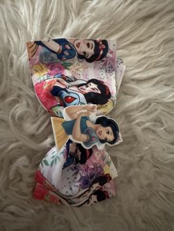 New! Snow White Boutique Hair Bow with 3D Center