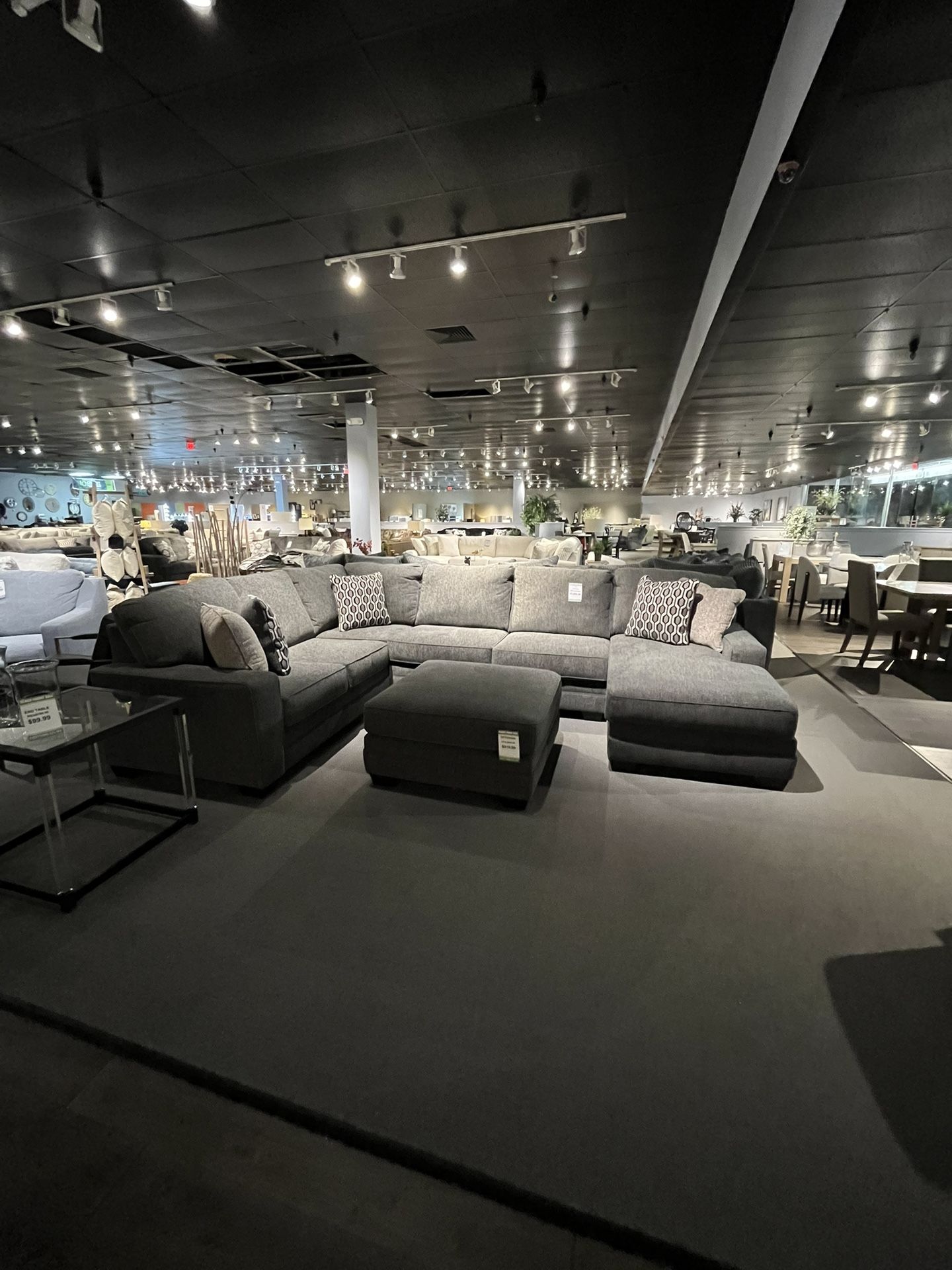 Grey 3PC Chaise Sectional Couch