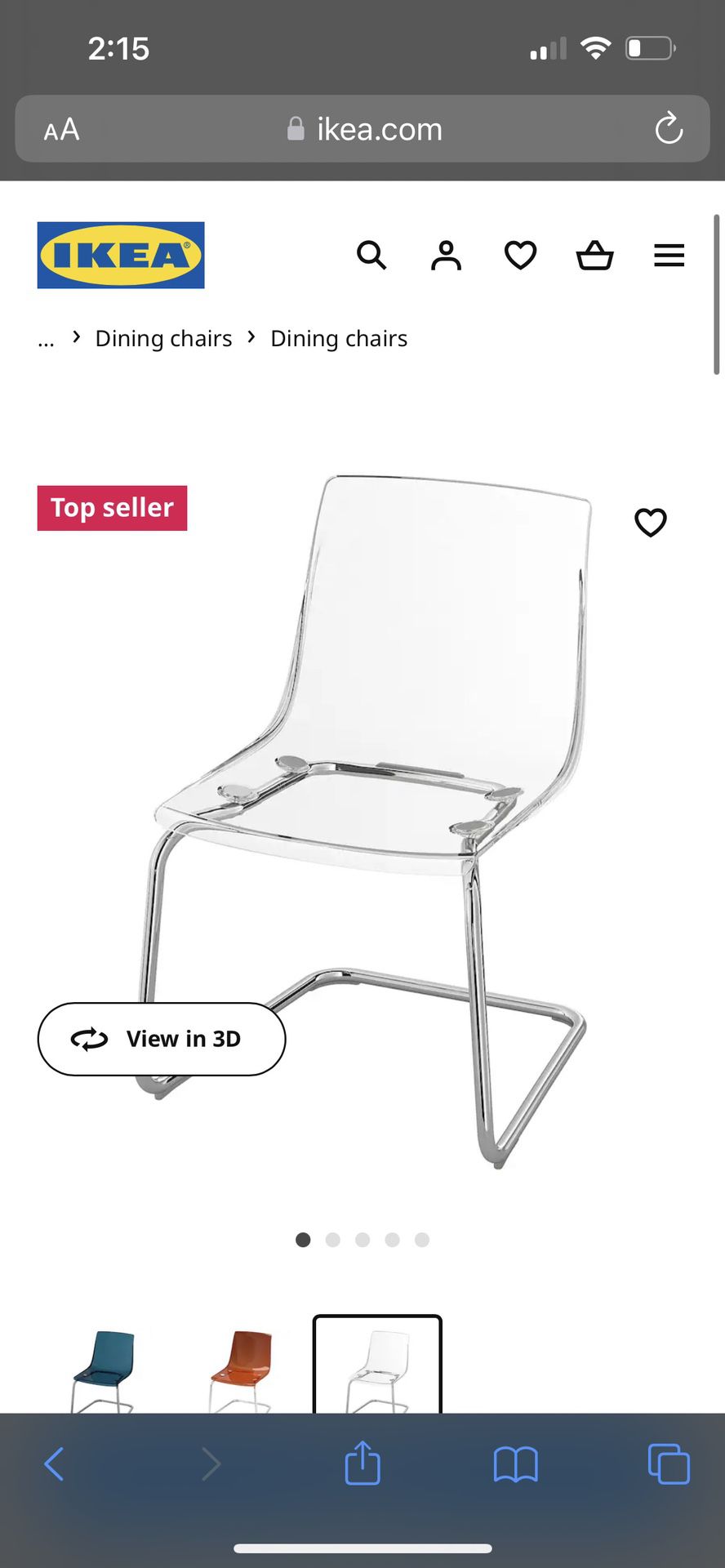 IKEA Clear/Chrome Acrylic Chairs