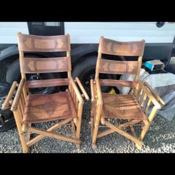 2 Leather Chairs 🪑 Belonged To Western Actor, Clint Walker $750 