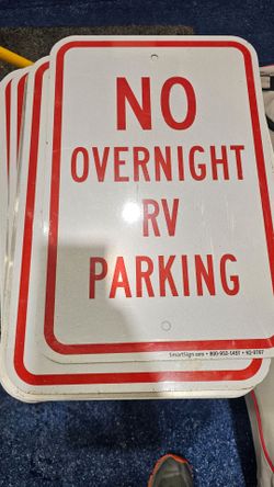 No Overnight RV Parking Signs