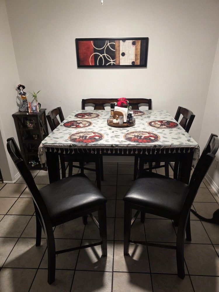 Comedor Cuadrado De Madera Con Tope De Vidrio