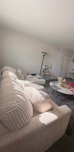 L shape small sofa