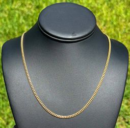 Jewelry 14k solid Yellow Gold Cuban link 23.00” Chain necklace 20.40 grams 3.00mm