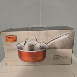 Parini 2 Quart Stainless Steel Saucepan With Glass Lid