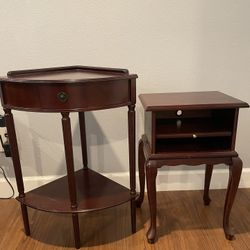 Cherry Corner Table And Phone Table