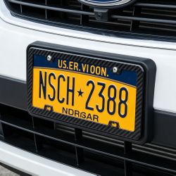 Brand New 1PCS 100% Real Carbon Fiber License Plate Frame Tag Cover Original 3K With Free Caps