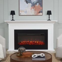 Real Flame Electric Fireplace in White