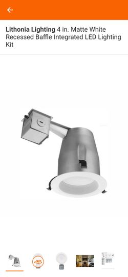 Lithonia Lighting 4 in. Matte White Recessed Baffle Integrated LED Lighting Kit