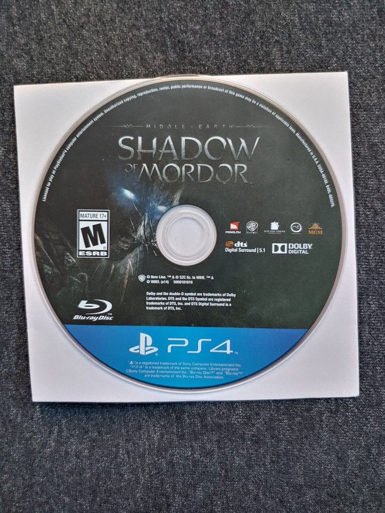 Middle Earth Shadow Of Mordor (PS4)