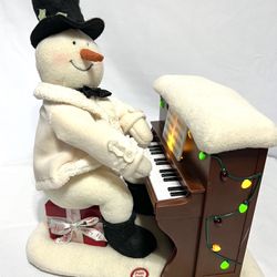 Hallmark Piano Playing Jingle Pals Snowman Animated w Lights Music Works Great