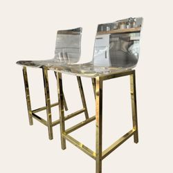 Gold Transparent Counter Height Stools