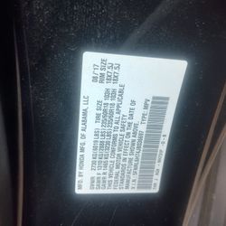 2018 Honda Odyssey Transmission 