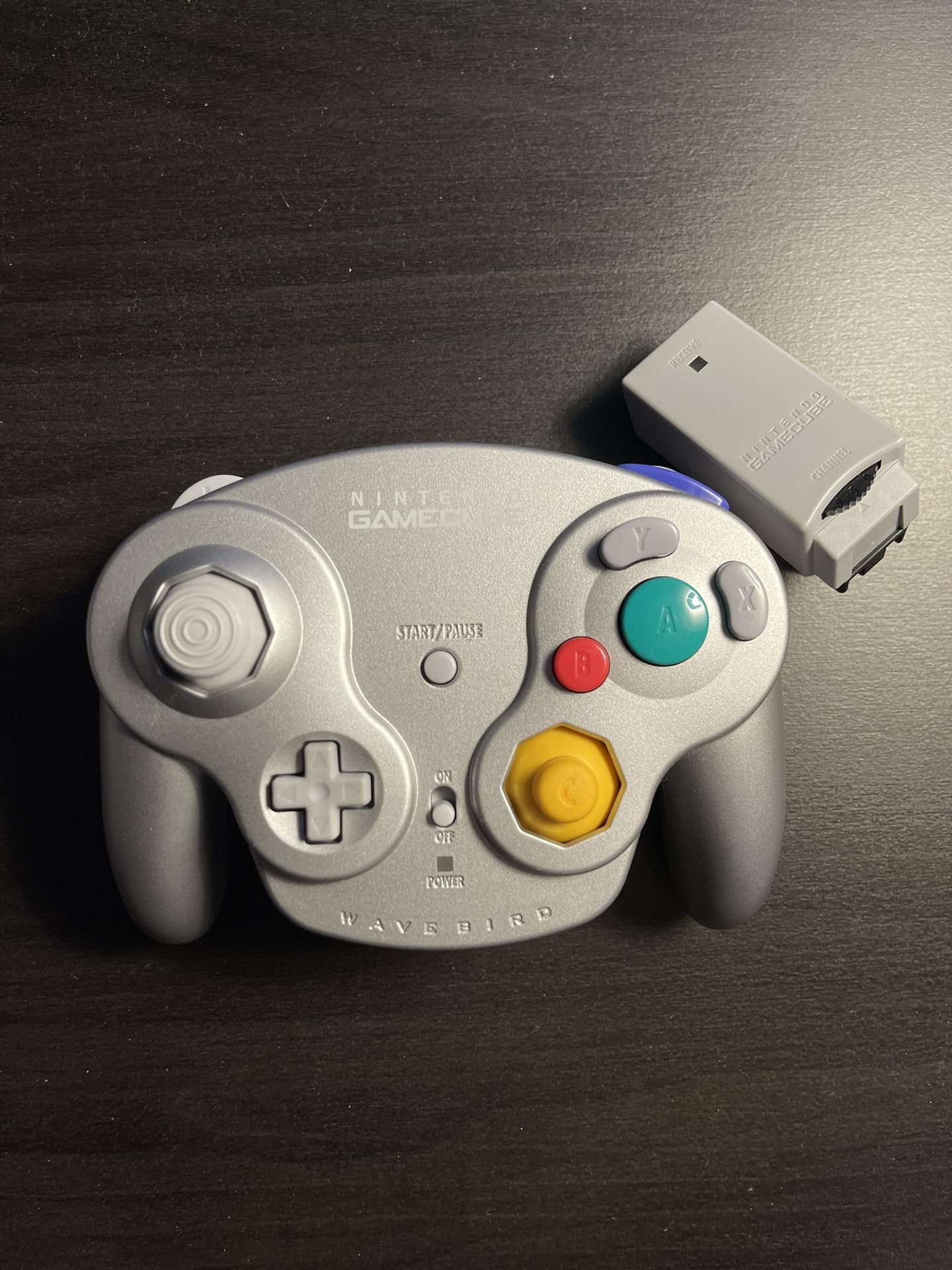 Nintendo Gamecube Wavebird Wireless Controller Platinum With Reciever