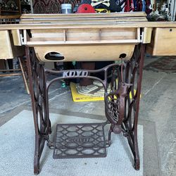 Antique Japanese Sewing Machine Cast Iron Koyo Treadle Machine