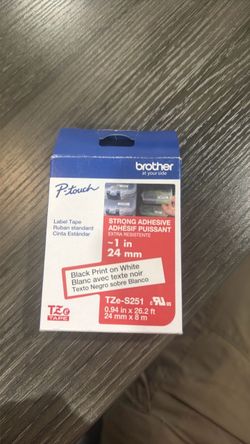 Black print on white Label tape