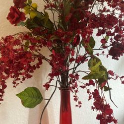 4ft Tall Vase With Artificial Flowers 