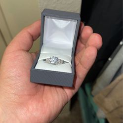 Women’s Engagement Platinum Silver Ring Size 10 
