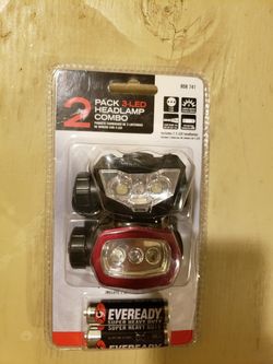 2 pack 3 LED Headlamp Combo