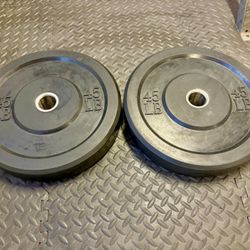 Two 45 Lbs Bumper Plates. 90 Pounds Total