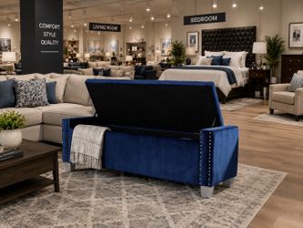 Blue ottoman