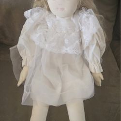 Vintage Dolls by Pauline - Blonde Hair Removable Dress Cloth Rag Doll