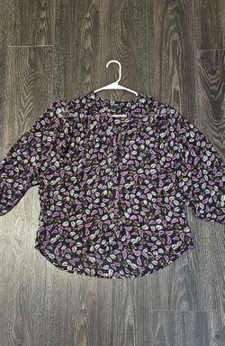 Womens black patterned blouse