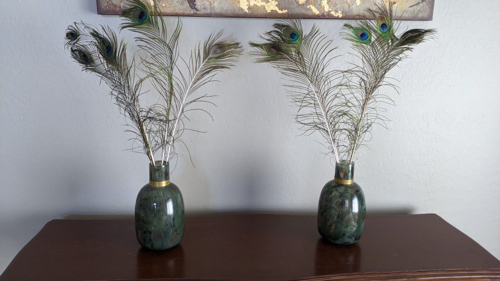 Set of two home decor vases