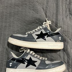 Bape Bapestas Grey Size 10