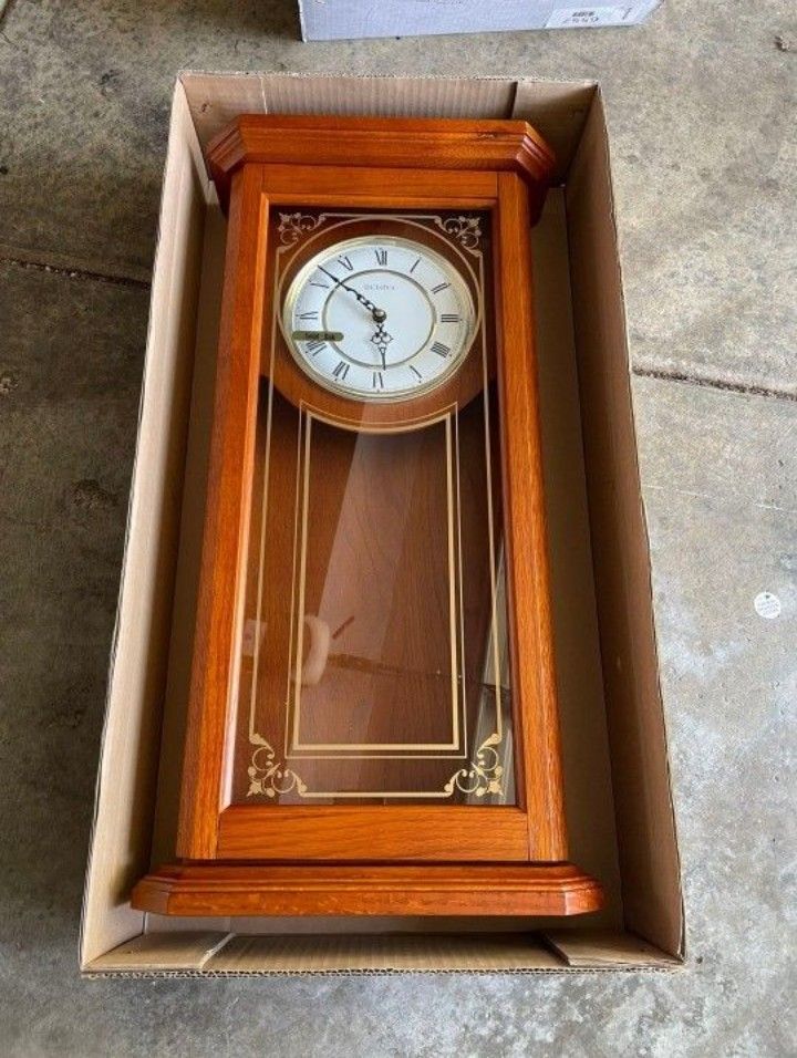 Bulova C3375 Cirrus Wall Clock, 22", Oak