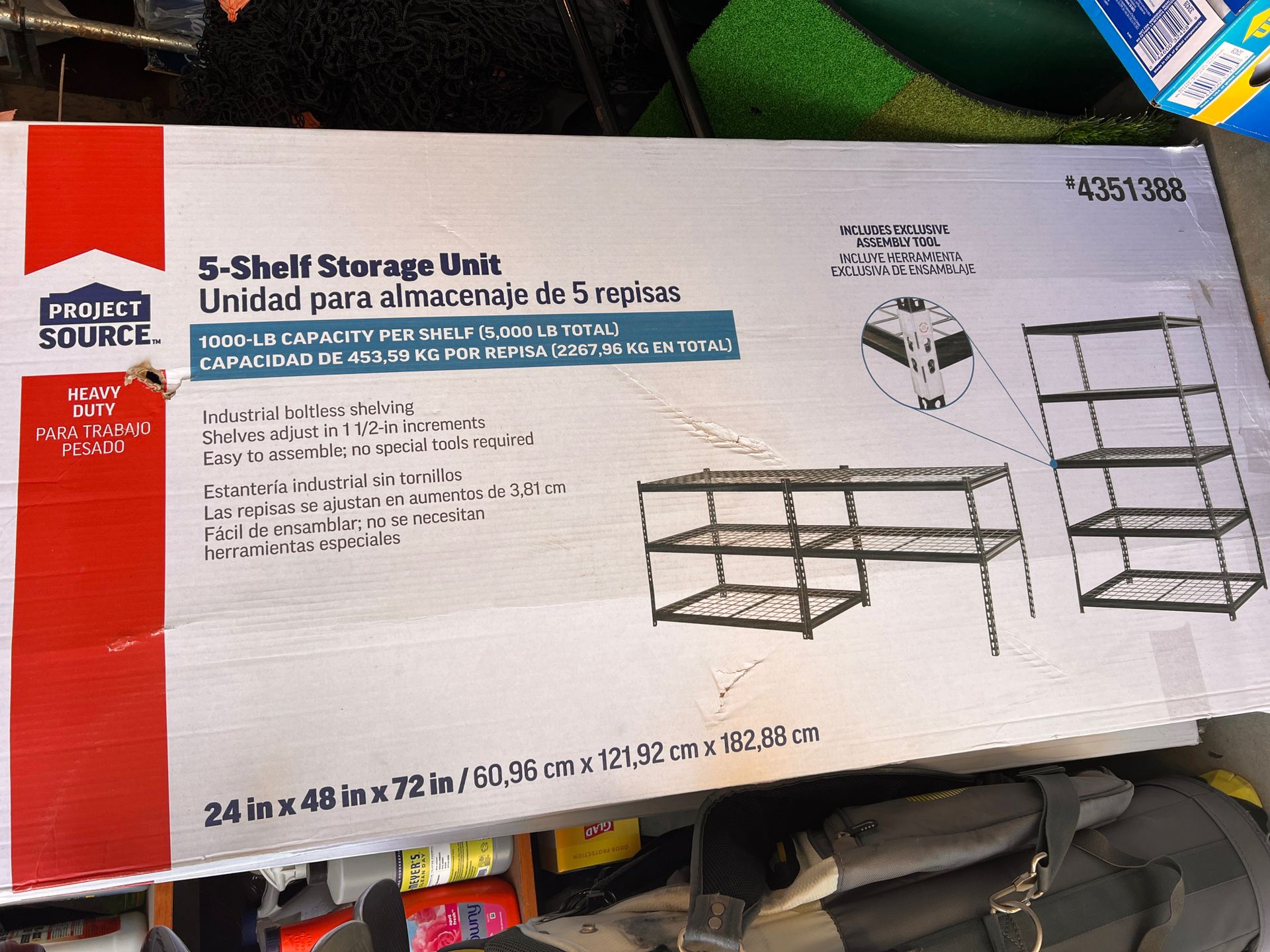 Metal Heavy Duty 5-tier Shelving Unit 48x24x72