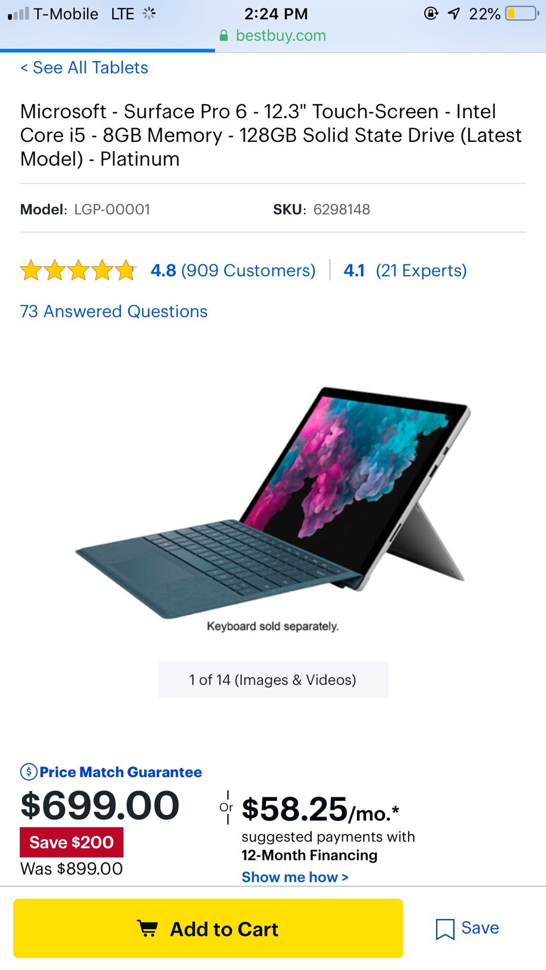 Brand new Microsoft surface pro 6 in-box