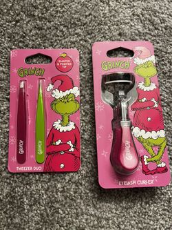 Dr. Seuss Grinch Pink and Green Tweezer Duo & Eyelash Curler Set