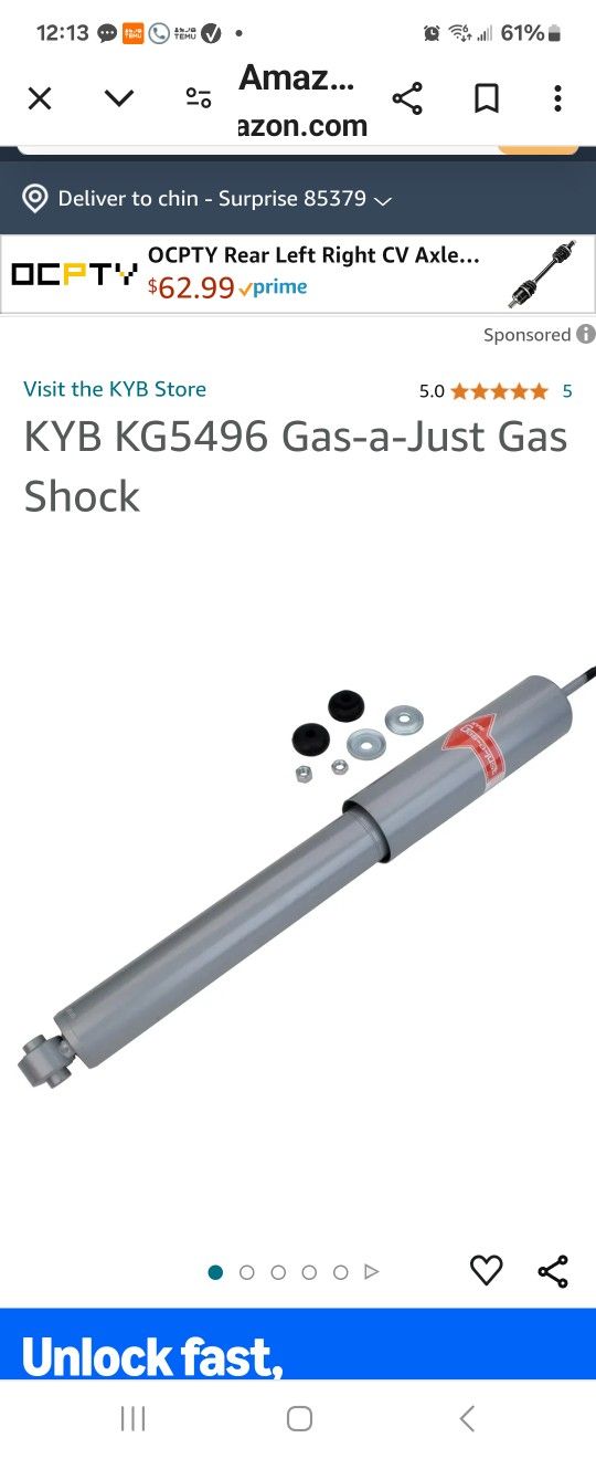 KYB KG5496 Gas-a-Just Gas Shock
Shock Absorber fits 1(contact info removed) Ford E-150 Econoline,E-150 Econoline Club Wagon E-