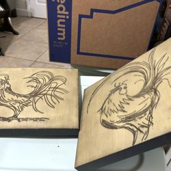 Farm House Decor.  Rooster Chicken Couple 