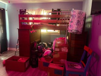 Wooden loft bed