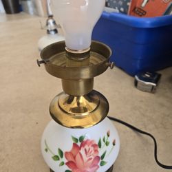 Vintage Hand Painted Floral Design Lamp 