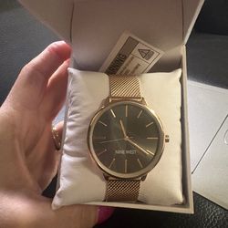 Nine West Gold mesh bracelet watch