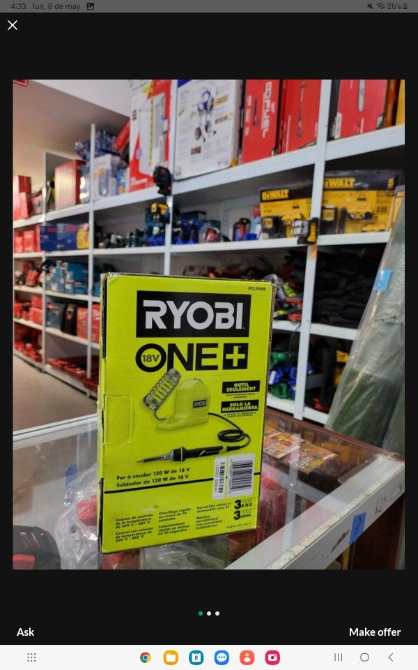 RYOBI 18V CORDLESS 120W SOLDERING IRON(Tool Only)