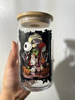 Nightmare Before Christmas Glass Cup