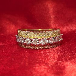10k Yellow Gold Diamond Round Cut Wedding Band Ring 1.30 ctw