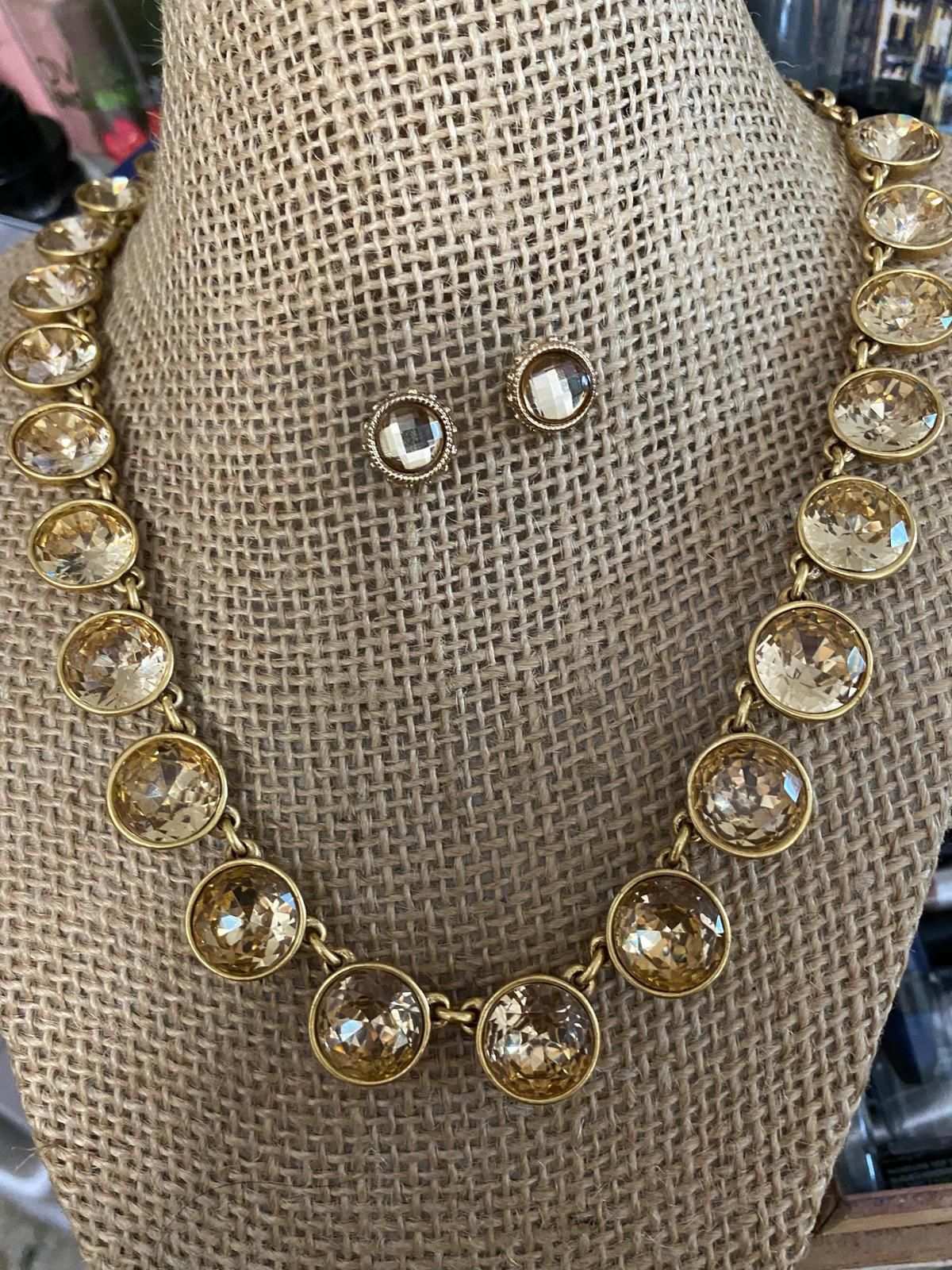 Juego Collar Aretes Piedras Ámbar Joyas Antiguas