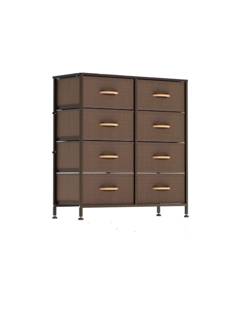 Dresser with 8 Drawers, Waytrim Storage Tower, Fabric Dresser for Bedroom, Hallway, Nursery, Entryway, Closets, Sturdy Steel Frame, Wood Tabletop 