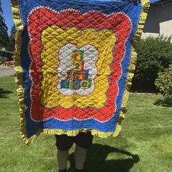 Vintage ABC Blocks Handmade Baby Quilt