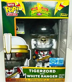 Funko Bitty Pop Bitty Bot Power Rangers Tigerzord with White Ranger Figure